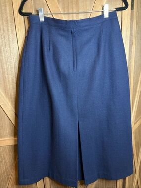 TABI INTERNATIONAL Vintage Navy Blue Wool Midi Pencil Skirt SIZE 14